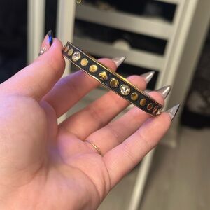 Gold and Black Studded Bracelet